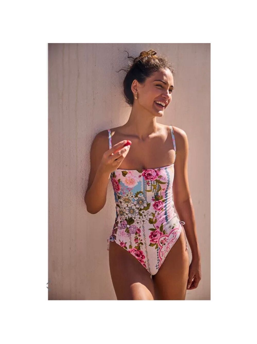 NWT Agua Bendita Meriel Meraki M Floral Print One Piece Reversible Swimsuit - Picture 2 of 10